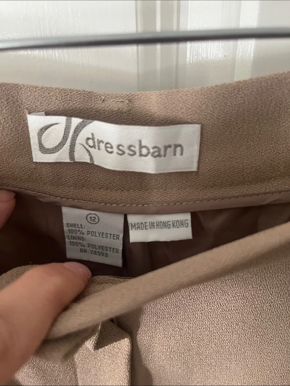 Dress Barn double pleated dress trouser Pants VTG 12 tan